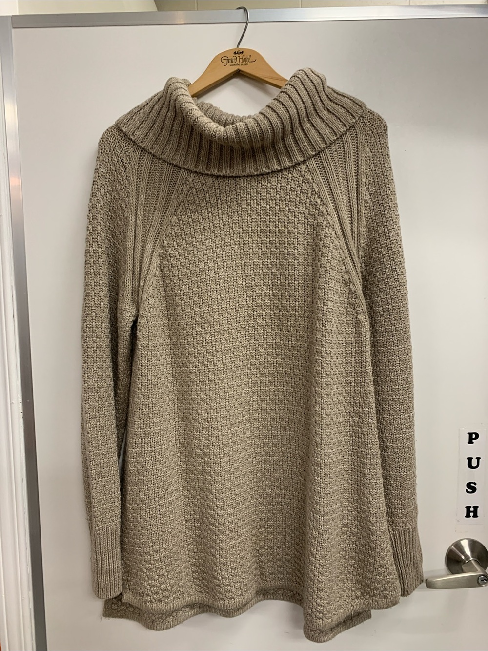 Hilary Radley Cream Cowl Neck Knit Tunic Sweater
